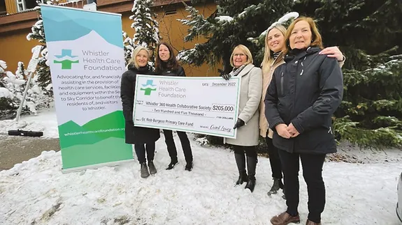 Whistler Health Care Foundation Donation Cheque